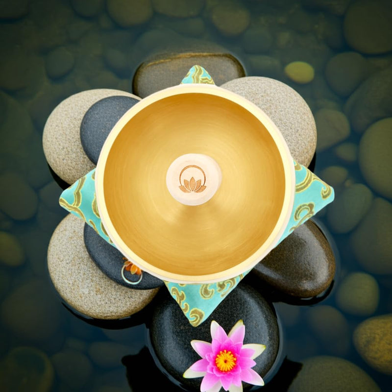 Tibetan Singing Bowl Set – 4 Inch Solid Handcrafted Sound Bowl for Meditation, Stress Relief & Chakra Balancing, Tap or Sing | Lotus Edition – ZenHarmony Bowl by Circle Up ZenHarmony Lotus
