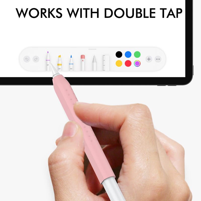 NIUTRENDZ 3 Pack Silicone Grip for Apple Pencil 2nd Generation & Apple Pencil (USB-C) Grip Ergonomic Design Protective Case Cover Sleeve (Beige + Khaki + Brown) Beige + Khaki + Brown