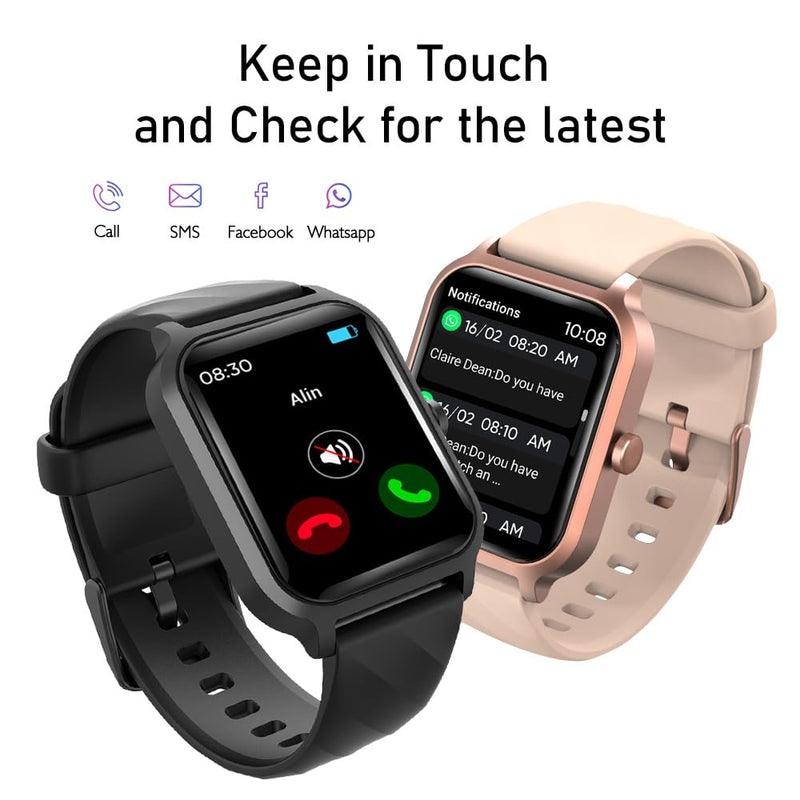 Loluka Smart Watches for Men Women 1.83" Screen Make Answer Calls Message Reminder Heart Rate Monitor 100+ Sport Modes Fitness Watch Exercise Data Monitor Distance Calories Steps pink