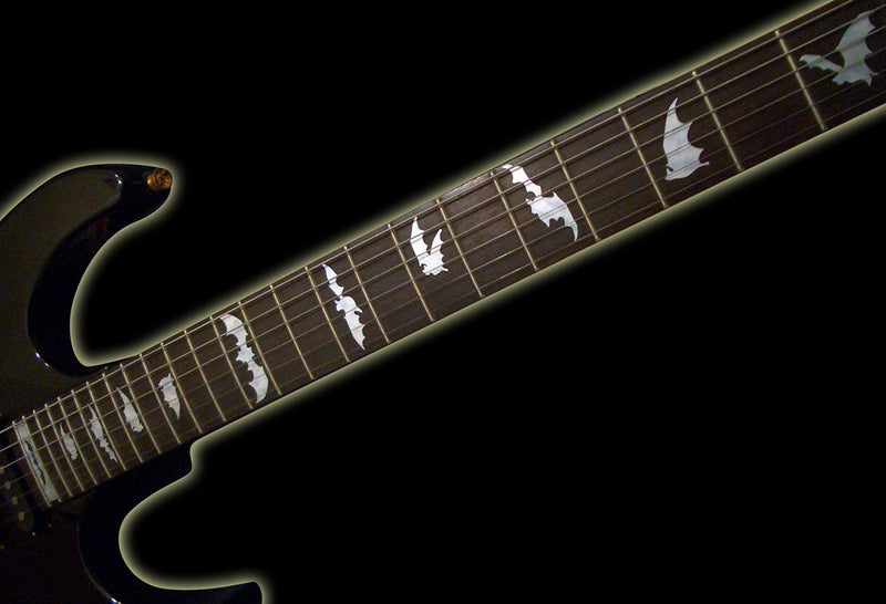 Jockomo BAT Bat/White Pearl Guitar Inlay Sticker White pearl