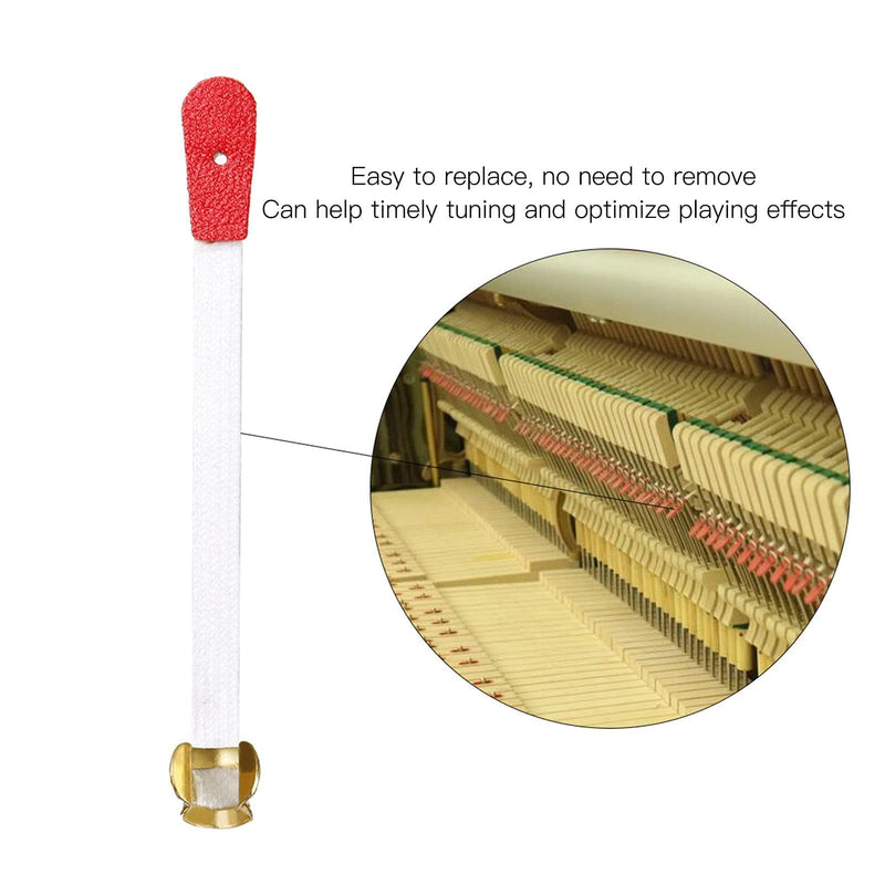 50Pcs Piano Bridle Straps Replacement Piano Spring Clips Repair Parts 75x5mm/ 3 x 0.2inch Bridle Tape White And Red PianoAccessories