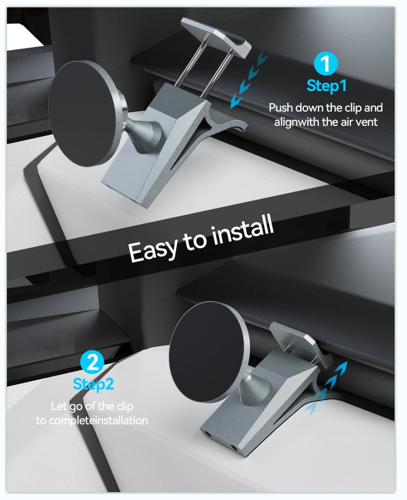 Phone Mount for Tesla Cybertruck The Ultimate Magnetic Phone Holder for Tesla Cybertruck Accessories | 360° Adjustable All-Metal Dash Mount with Strong Magnets Secure Clip-On Design Leaves No Residue Cybertruck, Dashboard