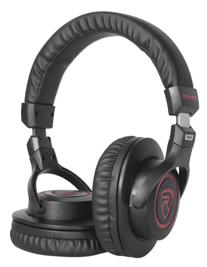 Rockville PRO-M50 SR 40mm Studio Headphones, 32 Ohm, Detachable Coil Cable, Sound Isolation, Durable Build, for Studio Monitoring and Podcasting Red