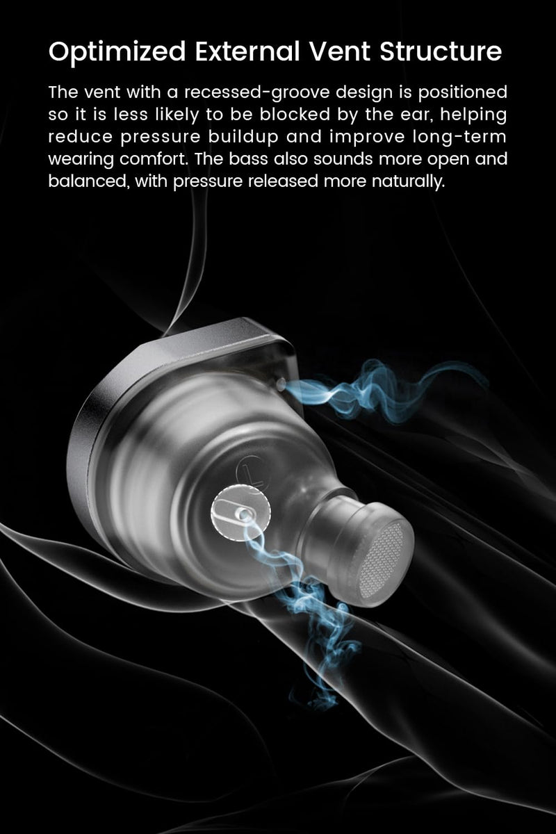 OlaⅡ1DD+1BA Hybrid Wired Earbuds, Lightweight IEM, Type C with Mic | DMT5 Dual-Magnetic-Circuit Dual-Chamber Dynamic Driver, PURE Hi BA, Coaxial Acoustic Structure, App Control, Upgraded DSP