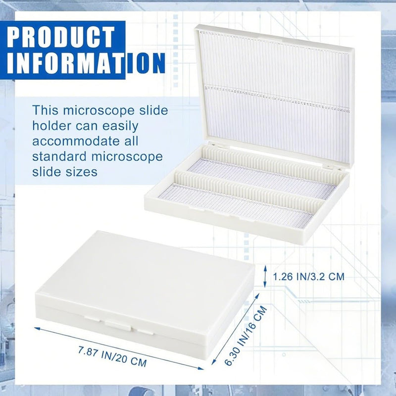 Scientific Preparation Box for 100 Slides, Plastic Box, Slide Box