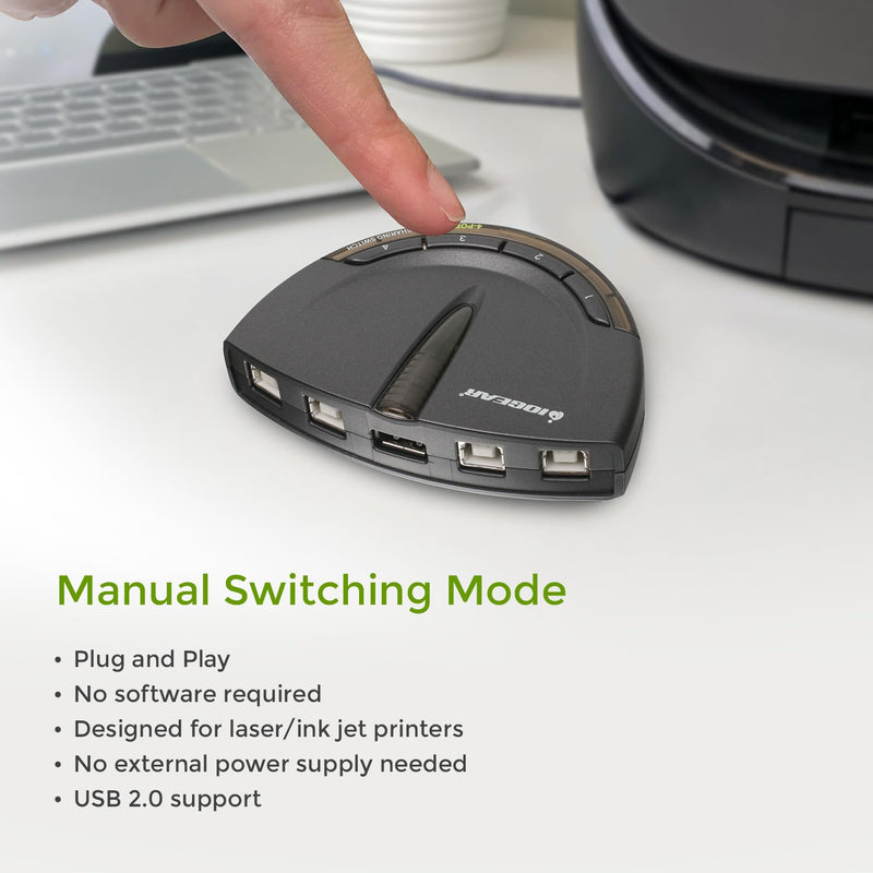 [AUSTRALIA] - IOGEAR 4-Port USB 2.0 Automatic Printer Switch, GUB431 4 Computer 