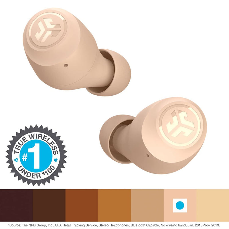 JLab Go Air Tones True Wireless Earbuds Designed with Auto On and Connect, Touch Controls, 32+ Hours Bluetooth Playtime, EQ3 Sound, and Dual Connect, Natural Earthtone Color (474 C)