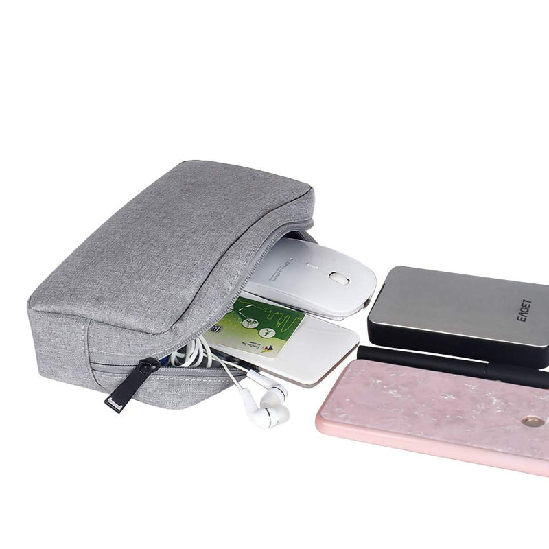Universal Electronics/Accessories Soft Carrying Case Bag, Durable & Light-Weight,Suitable for Out-Going, Business, Travel and Cosmetics Kit（Gray）