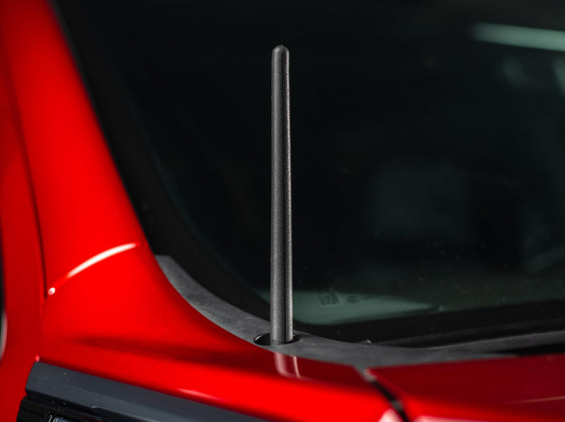 AntennaMastsRus Short Rubber Antenna for Ford F-150 (2009-2026) - Bronco (21-26) USA Stainless Threading, 6 3/4 Inch Truck Accessory, Car Wash Safe, Easy Installation, Enhanced Reception w/Copper Coil