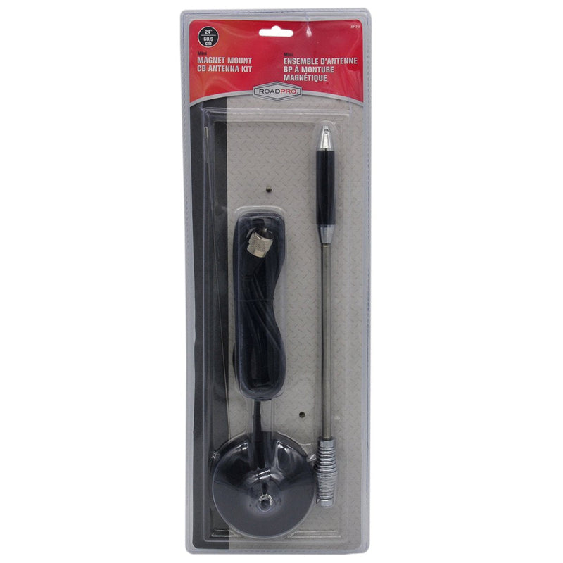 [AUSTRALIA] - RoadPro (RP-711) 24" Magnet Mount Stainless Steel CB Antenna Kit, Black 