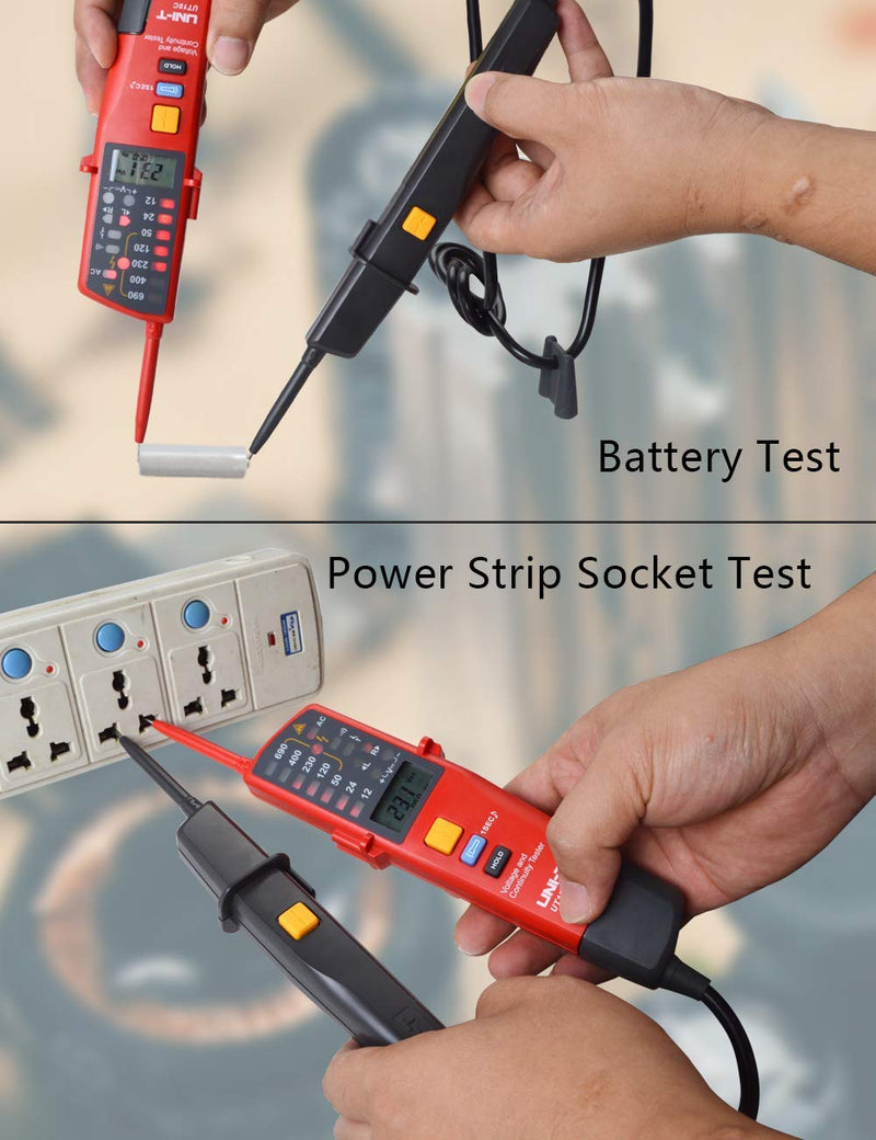 Voltage Tester UNI-T Multifunction Waterproof Digital Voltage Meter Voltmeter Voltage Tester 12V~690V AC/DC Automatic Range LCD Display UT18C
