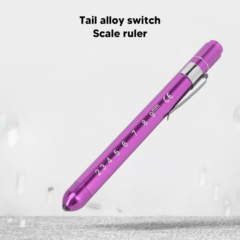 YUYTE Pen Light with Pupil Display, Yellow Pen Light with LED Aluminium Alloy, Portable Medical Inspection Pen Lamp for Nurses, Doctors, for Neck, Nose, Ears Purple