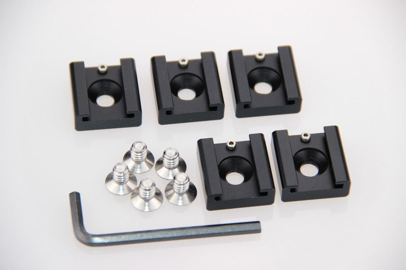 CAMVATE Cold Shoe Mount with 1/4''-20 Hole for Camera Flash Microphone Accessories(5 Pieces) - 0994 5Piece,Gray-2