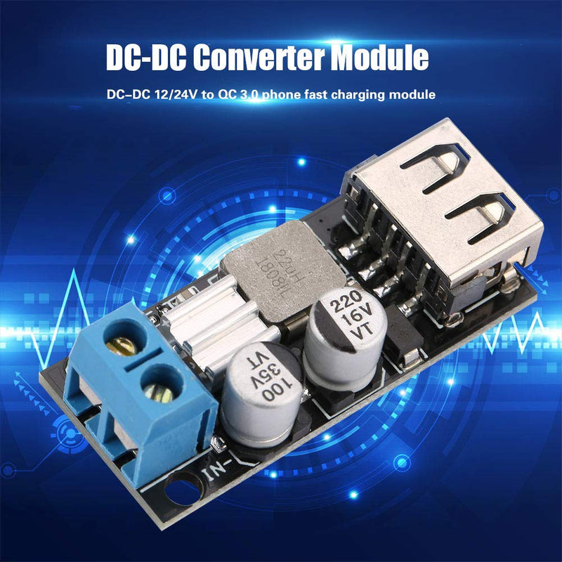 DC-DC Supply Voltage Converter 12V 24V 6V-32V to 5V QC3.0 USB Fast Charging