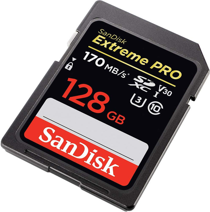 SanDisk Extreme Pro 128GB SD Card for Camera Works with Nikon Z6 II (Z 6II), Z7 II (Z 7II) - SDXC UHS-I Card (SDSDXXY-128G-GN4IN) Bundle with (1) Everything But Stromboli Micro & SD Memory Card Reader