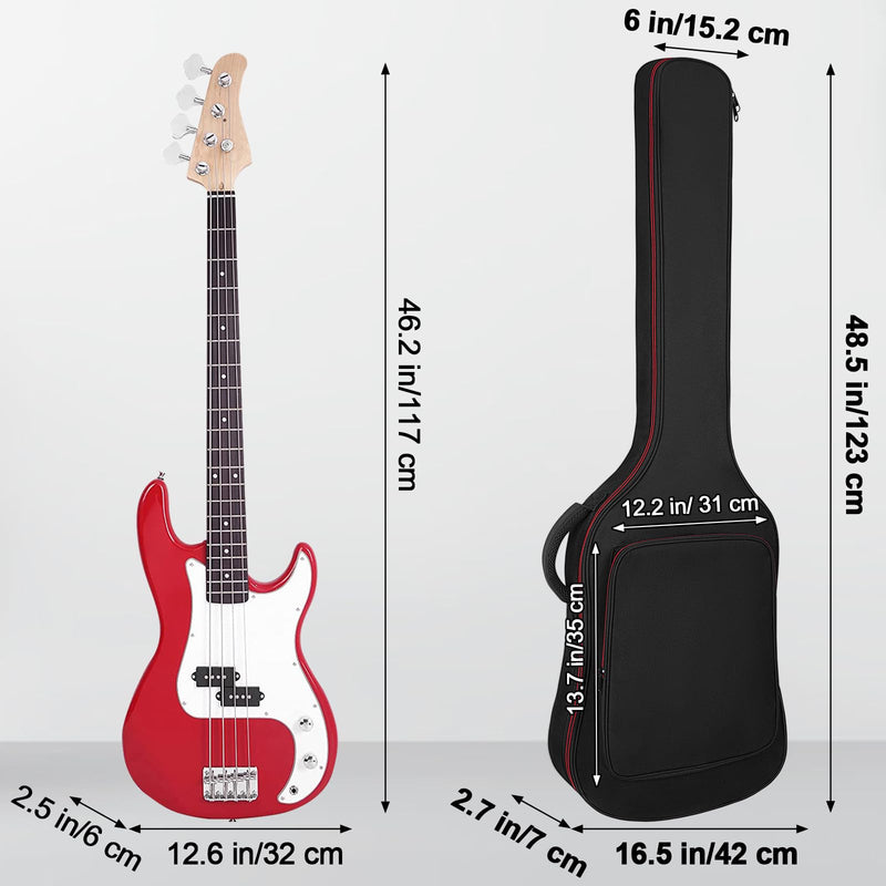 [AUSTRALIA] - MUZNOTE Bass Guitar Bag, Bass Guitar Bag Gig Bag Backpack Electric Bass Guitar Case Soft 0.38 inch Padding Lightweight with Pockets Waterproof (Black) 