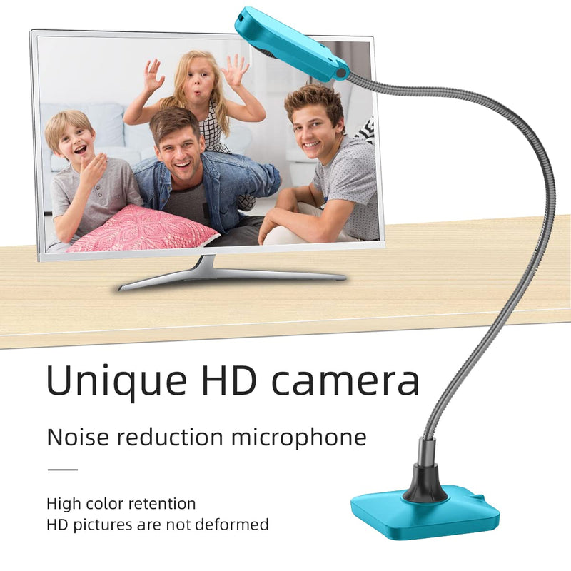 Document Camera (Blue) Ultra High Definition 5MP USB Document Camera — Mac OS, Windows, Chromebook Compatible for Live Demo, Web Conferencing, Distance Learning, Remote Teaching,Scanner