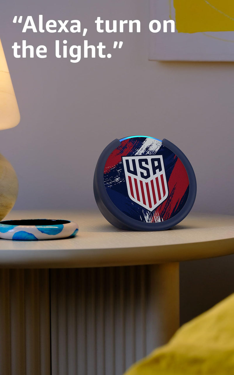 Amazon Echo Pop (newest model) | Officially Licensed U.S. Soccer Limited-Edition (Blue) U.S. (Blue)