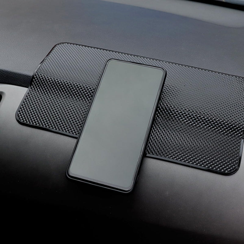 Car Dashboard Anti-Slip Mat, 10.6"×5.9" Universal Car Dash Sticky Rubber Mat, Multifunctional Non-Slip Adhesive Pad Auto Dash Gripping Mat for Cell Phones, Keys, Coins, Sunglasses (Grid) Grid