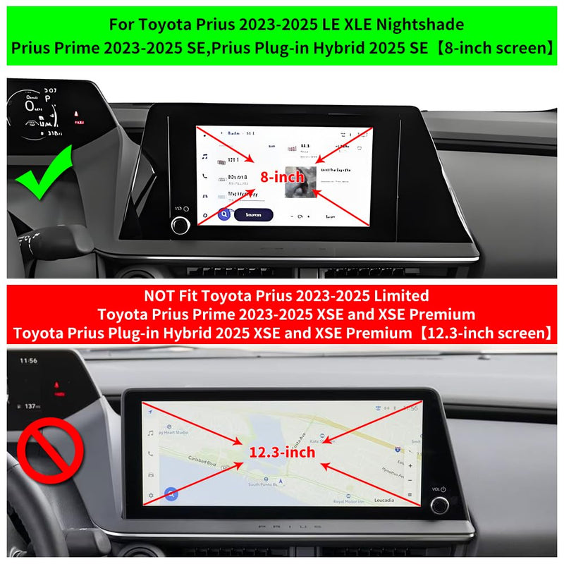 Car Phone Holder for 2023 2024 2025 2026 Toyota Prius SE LE XLE Nightshade XSE 【 8-inch Touchscreen 】Auto Interior Accessories Best Cell Phones Mount Cellphone Mobile Charging Navigation Stand for 2023-2026 Toyota Prius 8-inch Touchscreen