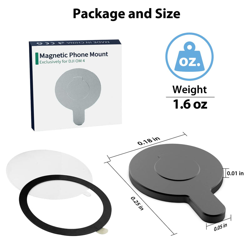 for DJI OM 6 Magsafe Adapter Clamp, Compatible with Gimbal Stabilizer DJI Osmo Mobile 6, Also fits for DJI OM 5 4 SE Black
