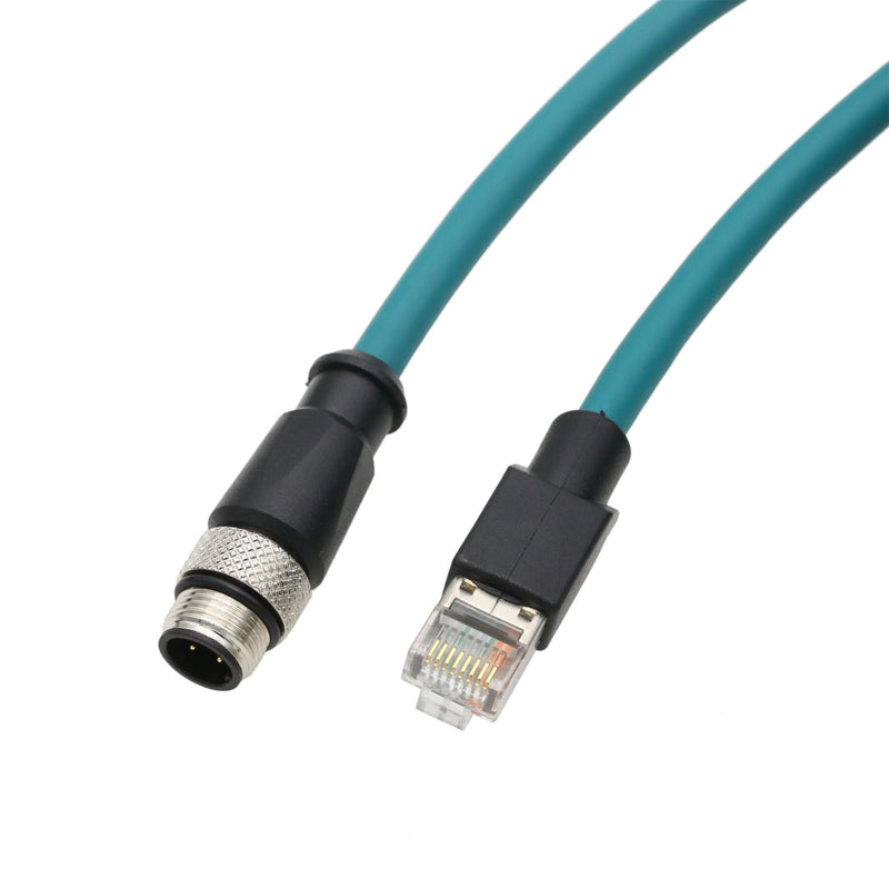 Ethernet M12 4 Pin D-Coding RJ45 CAT5e Cable, for Datalogic Omron Profinet Network LED Power Barcode Reader Sensor Industrial Machine 8m