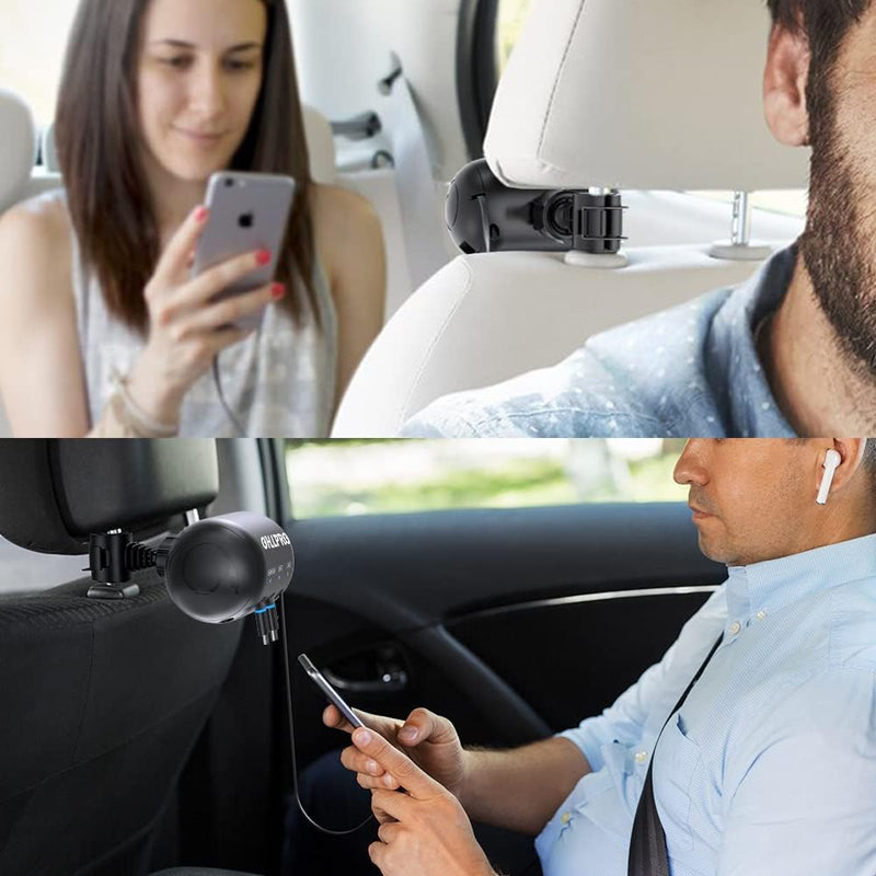 OHLPRO Multi Car Retractable Backseat 3 in 1 Car Charging Station Box Compatible with All Phones | iPhone | Samsung | Uber Taxi Lyft Turo Ride Share Customer Charging Dock Attach to Headrest Car Adapter | 3-IN-1 Charging Station