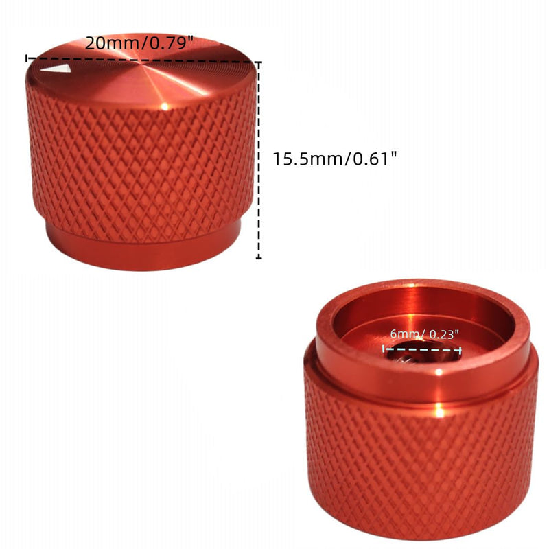 2 Pack Aluminum Rotary Electronic Control Potentiometer Knob,for 0.23'' Diameter Shaft, 0.79'' Dia, 0.61'' H, Guitar Knob, Audio knob, Volume Control Knob (Orange) Orange