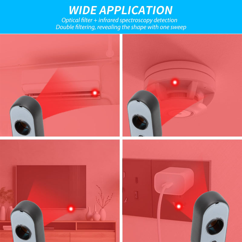 Hidden Camera Detector, 3-in-1 Bug Detector with Vibration Alarm and LED Torch, Anti-Spy Infrared Scanner, Hidden Cameras Detection, Hidden Camera Detector Anti-Spy for Hotel (Black) Black