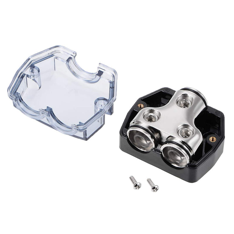 uxcell 2 Way Power Distribution Block 0 Gauge in 0 Gauge Out Power Ground Distributor for Splitter (Pack of 2)