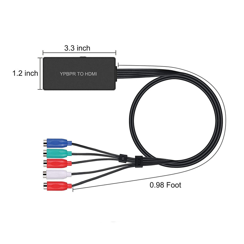 [AUSTRALIA] - Dingsun Component to HDMI Converter, YPbPr/RGB+R/L to HDMI Converter Adapter, Support 720P/ 1080P for DVD, VSH, Blu-Ray Player, Wii, PS2/PS3, Xbox 360, Gamecube and More (Female) 