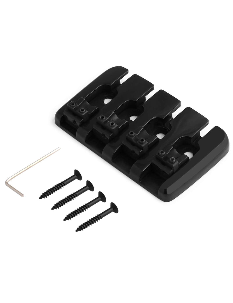 [AUSTRALIA] - 4 String Bass Bridge A Style Top Load Tailpiece with Zinc Saddles for Electric Jazz Bass P Bass Black High Mass. 