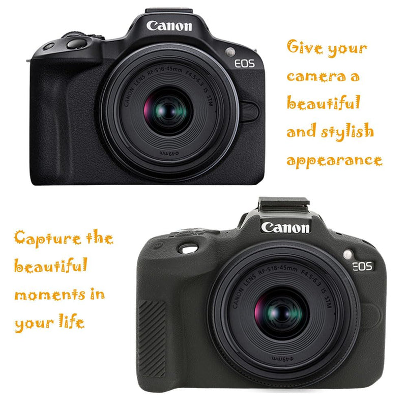 Case for Canon EOS R50, EOS R50 Camera Silicone Protective Case, Lightweight, Anti-Scratch Slim Fit Soft Skin, EOS R50 Accessories, AEXUTDA Bag for EOS R50 Mirrorless Vlogging Camera - Black