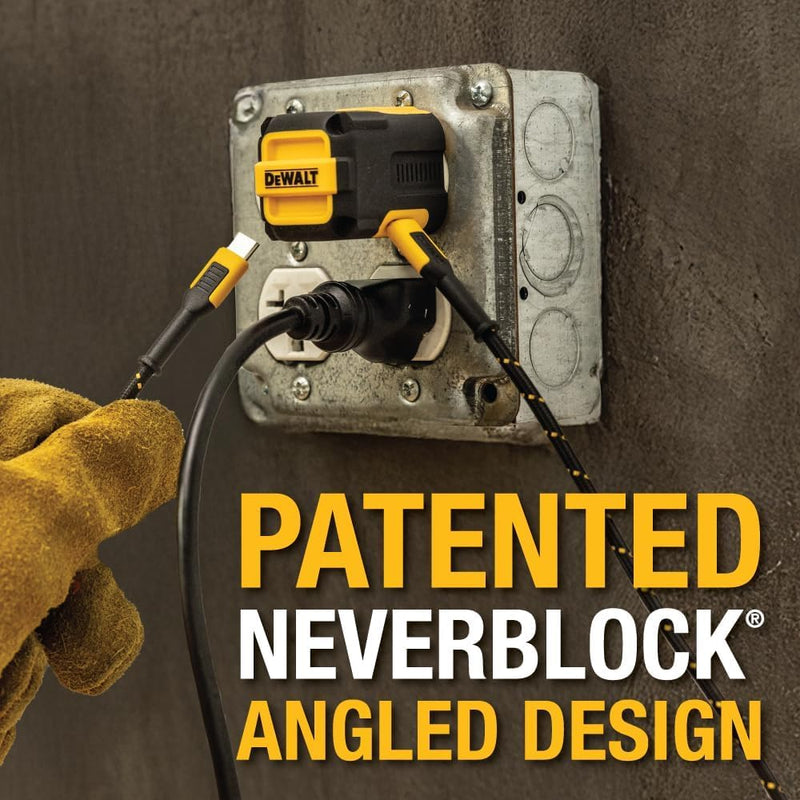 DEWALT Heavy Duty NeverBlock 20W Type C Charger & 6ft USB C Cable | 20W Type C Fast Charger and Heavy Duty 6ft USB C Cable, Complete Charging Solution