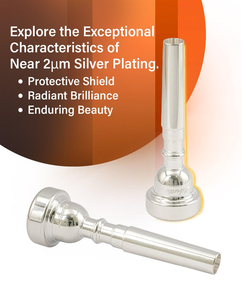 Libretto 7C Trumpet Mouthpiece, 2μm Silver Plated Trumpet Mouthpiece w/Vacuum Packing, Compatible with C and B♭ Trumpet, Designed for Beginners, Students, Intermediate Players