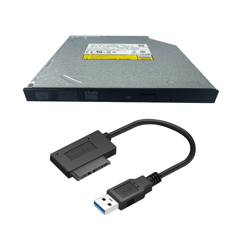 UJ8C2 UJ8E2 UJ8G2 9.5mm Super Slim SATA CD DVD Burner Writer Player ROM Drive for Laptop with USB 3.0 SATA Cable