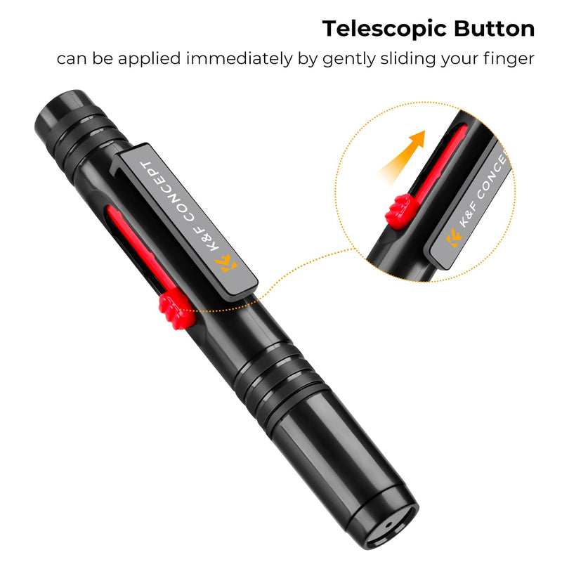 K&F Concept Lens Cleaning Pen with Soft Brush, Double-Sided Carbon Head for Camera Lens, Optical Lens, Glasses, Cosmos/Valve Index /PS4 PS5 VR Headset, Drone Dust and Fingerprint Cleaning Cleaning Pen*1