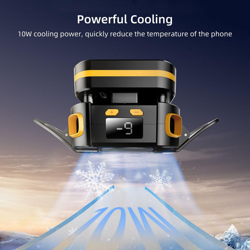 Magnetic Semiconductor Phone Cooler Fan with Rechargeable Battery | Temperature Display, Phone Cooling Fan for Gaming, Live Streaming, and Video Calls, Compatible with iPhone & Android
