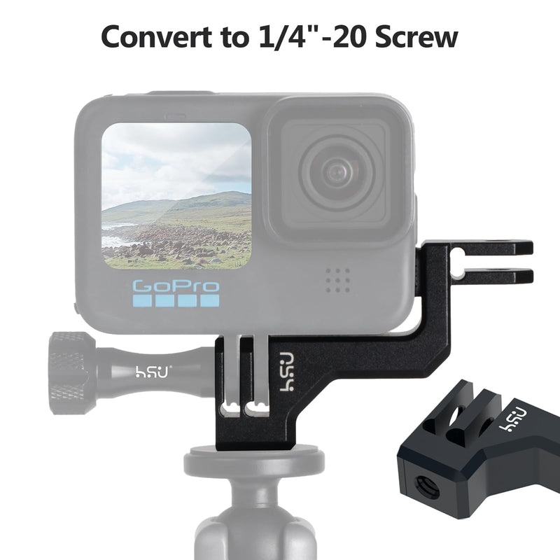 HSU 90 Degree Aluminum Vertical Bracket Adapter Elbow Mount for GoPro Hero 13/12/ 11/10/ 9 Black