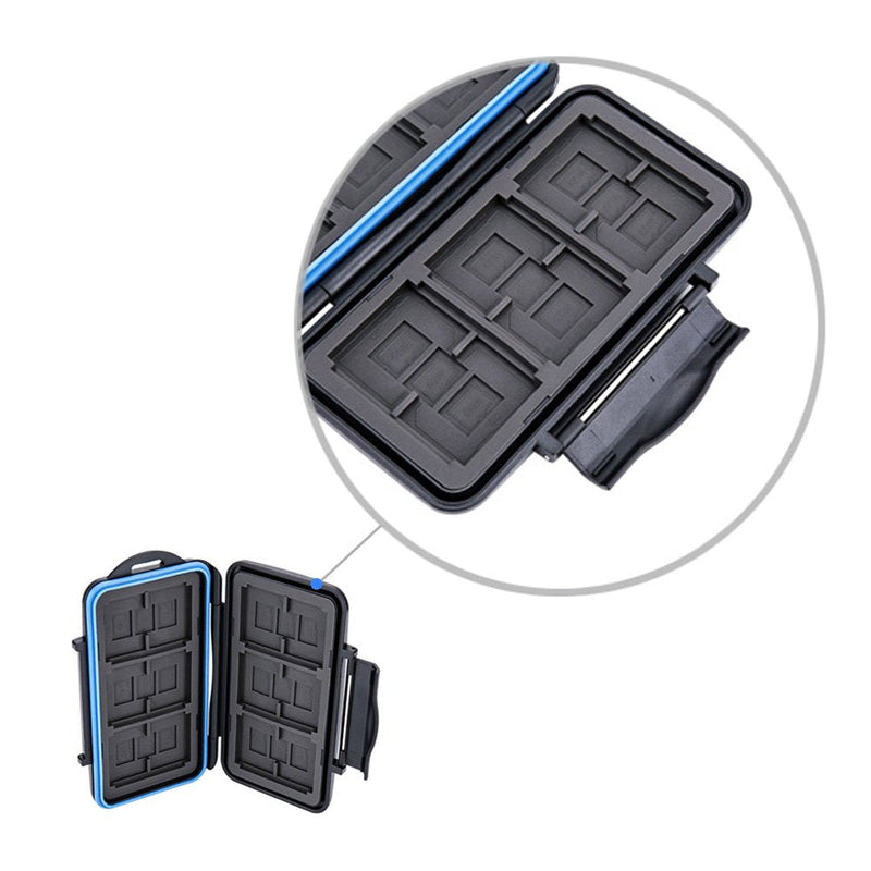 JJC SD Micro SD CF TF Memory Card Case Holder Storage 6 CF & 12 SD & 18 Micro SD Card,Water-Resistant and Shockproof Store 4 CF, 8 SD, 16 Micro SD/TF & 1 Removal Tool