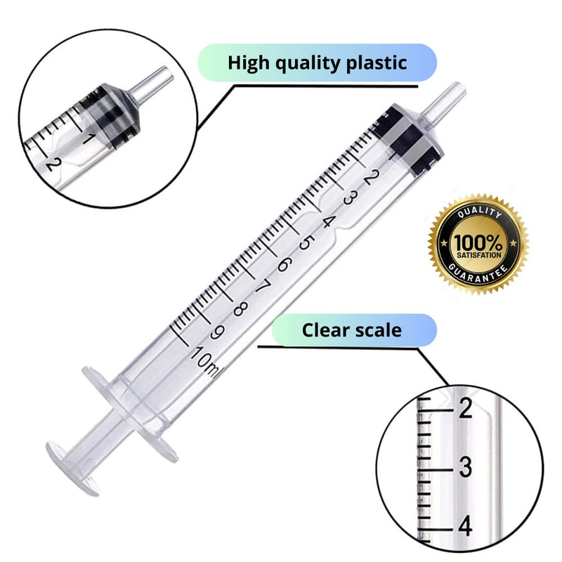 Pack of 10 x 10 ml syringe and 10 x cannula syringe set with blunt needles, various sizes: 1 ml, 3 ml, 5 ml, 10 ml, 20 ml, 30 ml, 60 ml, for hobby and DIY, individually sterile packed
