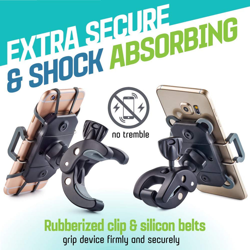 CAW.CAR Accessories Metal Bike & Motorcycle Phone Mount - The Only Unbreakable Handlebar Holder for iPhone, Samsung or Any Other Smartphone. +100 to Safeness & Comfort Heavy-Duty Metal Mount