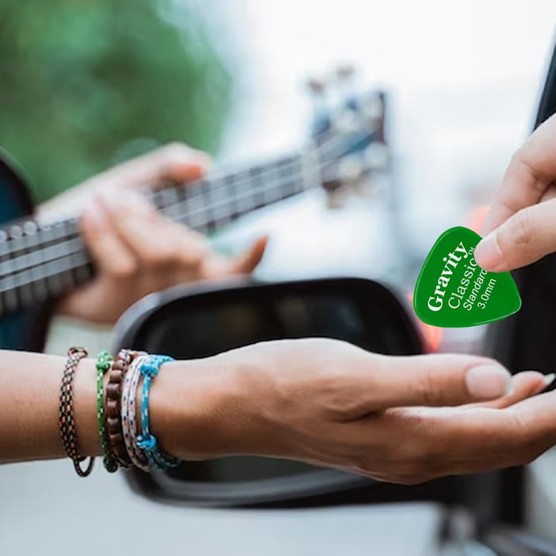 Gravity Guitar Picks - Made of Acrylic - Brighter, Louder, Faster - Classic Standard 3.0mm - 8 Color Assortment