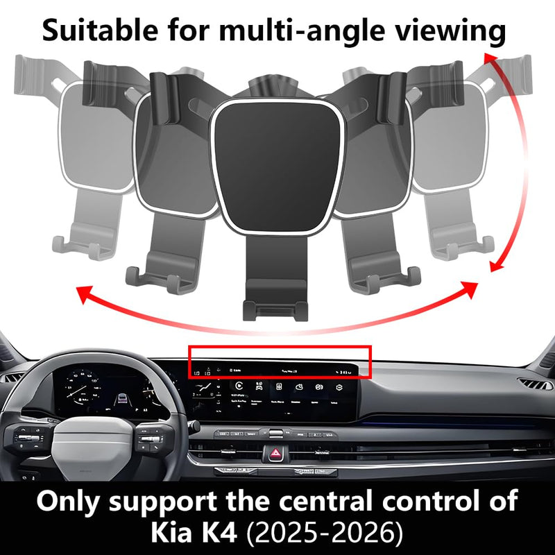 Car Phone Holder Center Console Organizer for Kia K4 2025 2026 Auto Accessories Navigation Bracket Interior Decoration Screen Dash Board Mobile Cell Phone Mount case