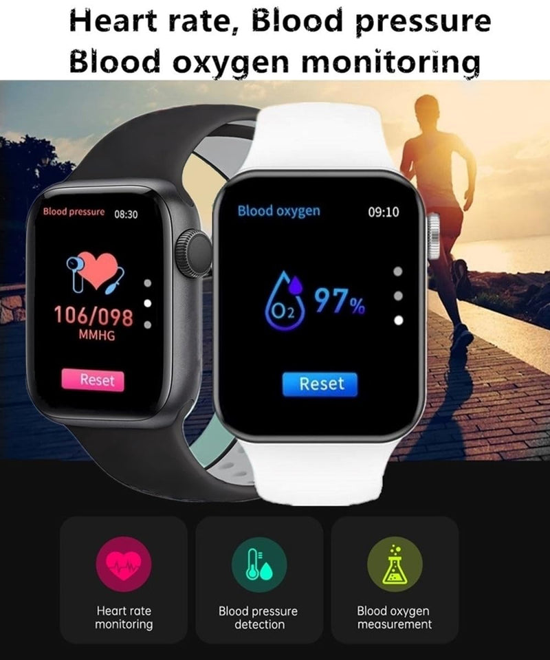 Smart Watch for Android iOS Phones Compatible with iPhone Samsung, 2.01'' Touchscreen Fitness Tracker Smartwatch with Call/SMS/Heart Rate/Pedometer for Men Women (Black1)
