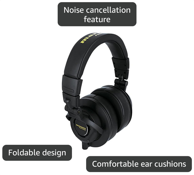 Marantz Pro Monitor Headphones, Enclosed Over-Ear Headphones, Wired 40mm Diameter Driver, Musical Instrument Playing, Distribution, DJ, Gaming, Telework, MPH-1 40mm headphones