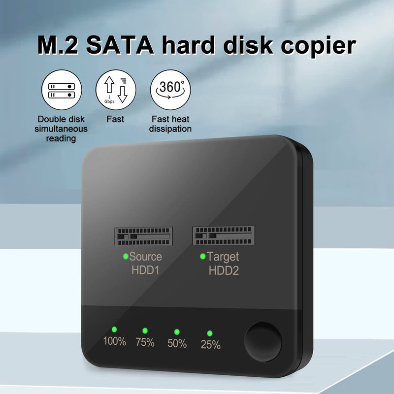 VR robot m.2 SATA Docking Station, M.2 Duplicator Clone Docking Station Converter with mSATA SSD Storage Box,Support Offline Clone duplicator and one- Key Disk Copy Function | m.2 SATA Docking Station Support Offline Clone duplicator, one- Key Disk Cop...