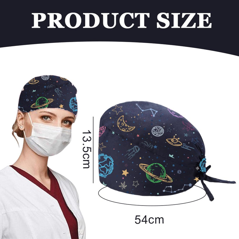 XURJUMI 1 x Surgical Cap Fabric, Surgical Caps, Fabric Nurse, Accessories for Doctors, Nurse Cap with Buttons on Both Sides, Adjustable Work Cap, Cotton Dust Cap