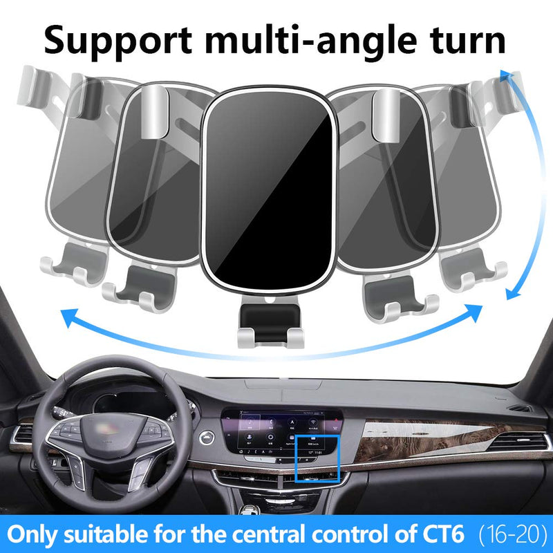 LUNQIN Car Phone Holder for Cadillac CT6 2016 2017 2018 2019 2020 and CT6-V 2019 2020 Auto Interior Accessories Best Cell Phones Mount Cellphone Mobile Cradle Charging Navigation Bracket Accessory