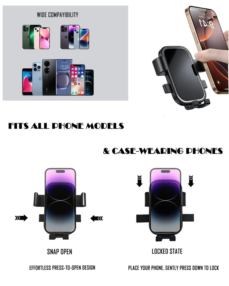 for Ford Mustang Phone Mount 2024-2026 Extension Arm 360° Rotatable | Custom Fit for Mustang, One-Hand Operation, Non-Destructive Installation, Never Blocks Your View, Stable Magnetism, Compact